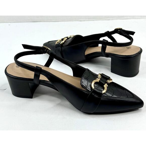 Giani Bernini Women's Brielle Pointed Toe Slingback Pumps  7.5M Black NWT - Picture 1 of 8